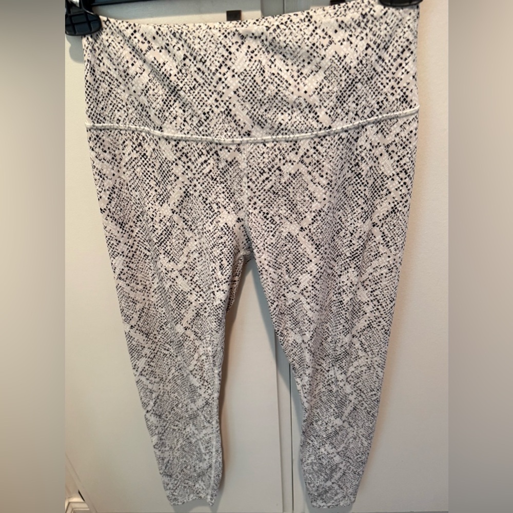 Varley White and Black Snake Print Leggings